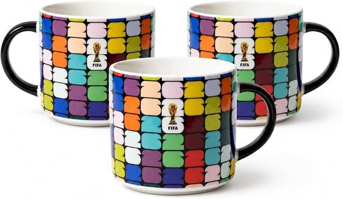 كوب FIFA New Bone China الرسمي، 3 قطع، 21.9 أونصة، إصدار كأس العالم لكرة القدم 2026 (كأس FIFA 26 - متعدد الألوان) in Kuwait