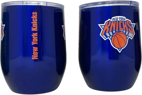 Logo Brands NBA New York Knicks Gameday Curved Stainless Beverage Glass, 16 Ounce, Team Colors in Kuwait