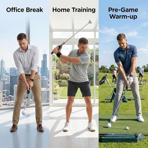 2-Stage Retractable Golf Swing Trainer with Click Sound Feedback, Swing Rod + Elastic Arm Band, Chicken Wing Posture Corrector, Golf Training Aid with User Manual for Men Women Beginners in Kuwait