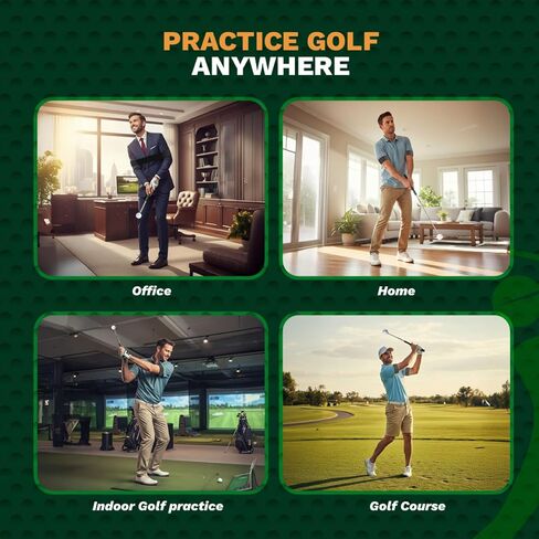 Retractable Golf Swing Trainer Aid with Grip Arm Band for Right -Handed Golfers, Grip Tempo Trainer, Click Feedback, Arm Correction Training Aid for Indoor Outdoor, Golf Practice Stick for Men in Kuwait