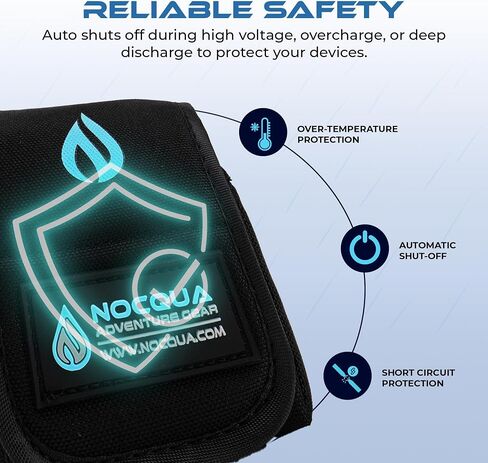طقم شاحن وبطارية ليثيوم 12 فولت من Nocqua Pro Power لنظام تحديد المواقع العالمي (GPS) ومكتشفات الأسماك ومكتشفات العمق، حل طاقة بطارية كاياك مدمج ومحمول للمغامرات البحرية وزوارق الكاياك والقوارب in Kuwait