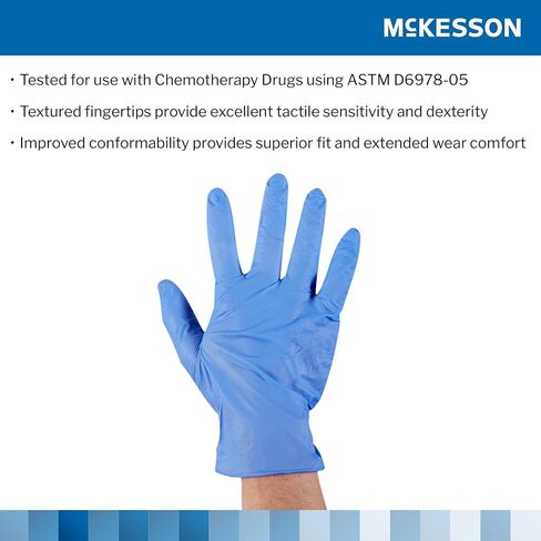 قفاز فحص النتريل القابل للتصرف McKesson Confiderm 3.5C بطول الكفة القياسي متوسط ​​14-6976C 1000 لكل صندوق in Kuwait