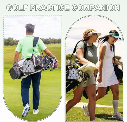 Golf Ball Bag, Nylon Mesh Golf Storage Pouch with Adjustable Drawstring Closure 15.7 x 15.7 Inch & 2Pcs & Black - Fitting for (Outdoor Sports Supplies/Tennis/Swim Gear) in Kuwait