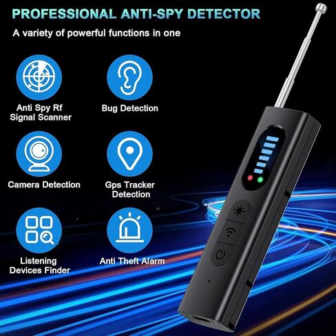 NuBits Hidden Camera Detectors,Spy Camera Finder,Portable Hidden Bug and Camera Detector,5 Levels Sensitivity 6 Modes,Wireless Rechargeable for Home,Car,Office,Hotel,Travel, 1 Pack in Saudi Arabia