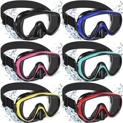 Relaxweex 6 Pack Adult Swim Goggles with Nose Cover for Adult-Snorkel Diving Mask Elastic Strap, Tempered Glass Scuba Mask, Waterproof Clear Diving Snorkel Goggle in Saudi Arabia