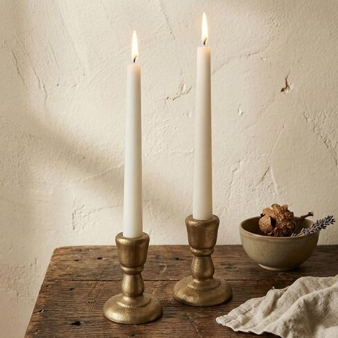 Cast Iron Candle Holders Antique Brass Iron Taper Candle Holders Set of 2, Decorative Metal Candlestick Stands for Weddings, Dining, Parties, and Home Decor (Black) in Kuwait