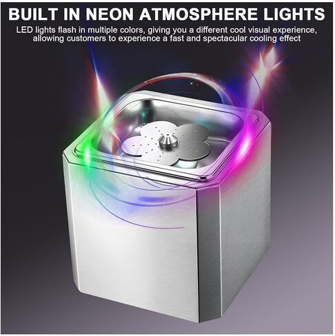 مبرد الأكواب السريع الفوري - صقيع زجاجي ثاني أكسيد الكربون مع ضوء LED للبيرة والنبيذ والمشروبات المختلطة - مبرد مشروبات سريع التبريد للحانات in Kuwait
