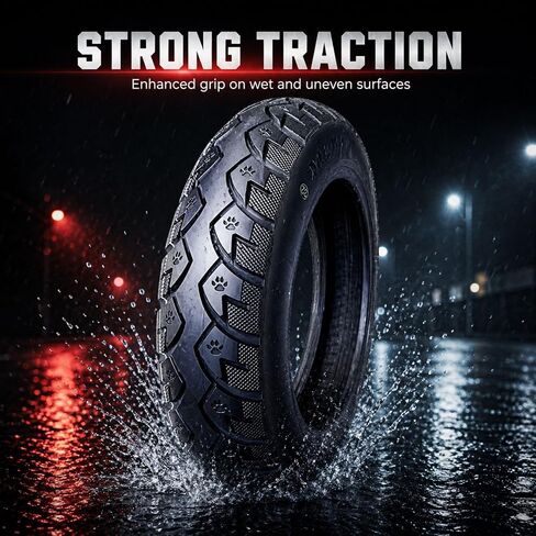 إطار دراجة 14x3.0، إطار بديل 14x3.00، القطر الخارجي 14 بوصة عرض 3.0 بوصة، هيكل نايلون 8PR، سعة تحميل 352 رطل، 300 كيلو باسكال، مداس ثقيل للاستخدام في المناطق الحضرية والطرق الوعرة، 14x3 in Kuwait