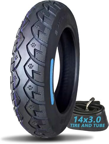 إطار وأنبوب دراجة مقاس 14x3.0 79-254 متوافق مع إطار دراجة ترابية 3.00-10 Street Neumático أقصى تحميل 352 رطل، 300 كيلو باسكال، سرعة 44 فهرنهايت لإطار الدراجة الكهربائية مع مداس مضاد للانزلاق وتصميم سميك in Kuwait