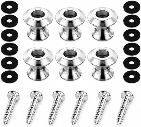 6 Pack Guitar Strap Buttons Compatible with Dunlop Straplok, 360° Rotating Strap Locks for Electric Guitar Bass Acoustic Guitar Ukulele, Metal Strap Lock Buttons with Screws & Washers in Kuwait