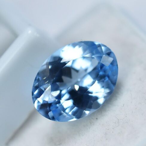 Natural 9 Ct Blue Aquamarine Gemstone Oval Cut Ring Size High Grade Gemstone in Kuwait