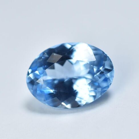 Natural 9 Ct Blue Aquamarine Gemstone Oval Cut Ring Size High Grade Gemstone in Kuwait