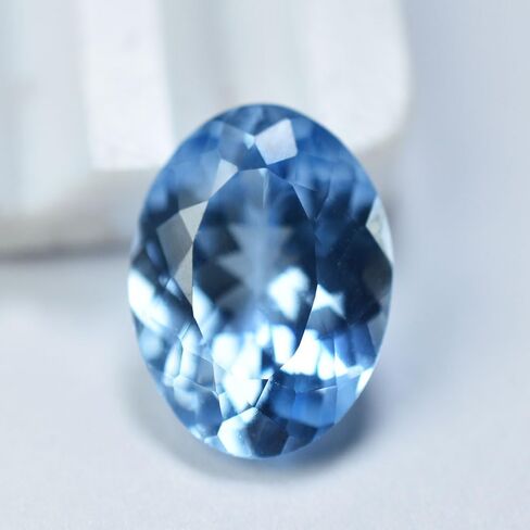 Natural 9 Ct Blue Aquamarine Gemstone Oval Cut Ring Size High Grade Gemstone in Kuwait