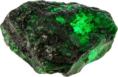 555 Ct Natural GREEN Emerald ROUGH Earth Mined CERTIFIED Gemstone Free Delivery in Kuwait