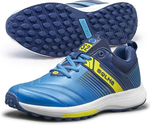 SOLM8 S2 Cricket Shoes Men Boys Junior Players - Advanced Grip Rubber Spikes for Turf/Grass, Ultralight Cushioning in Bright Colors (2025 Edition) in Saudi Arabia