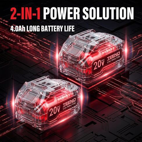 TEENO 20V MAX Power Tool Combo Kit, 10 Tool Cordless Power Tool Set with 2 Batteries, Charger, and Tool Box Included, Brushless Combo Kit for DIY, Home Improvement, and Yard Work in Saudi Arabia