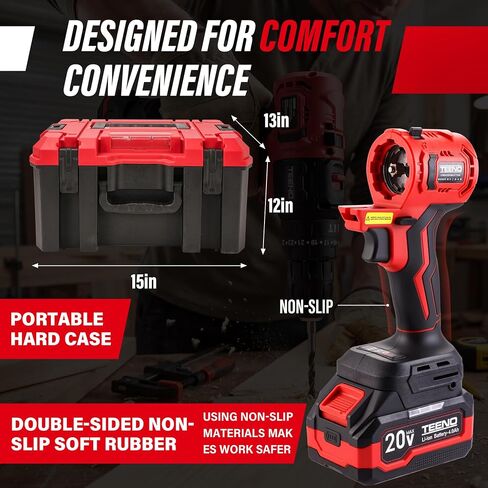 TEENO 20V MAX Power Tool Combo Kit, 10 Tool Cordless Power Tool Set with 2 Batteries, Charger, and Tool Box Included, Brushless Combo Kit for DIY, Home Improvement, and Yard Work in Saudi Arabia
