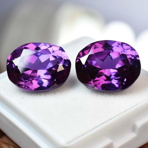 16.23 Ct Natural Alexandrite Oval Cut CERTIFIED Color Change Gemstones Pair in Kuwait