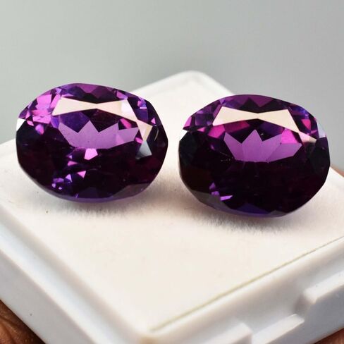 16.23 Ct Natural Alexandrite Oval Cut CERTIFIED Color Change Gemstones Pair in Kuwait