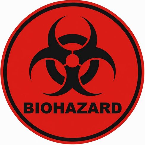 لافتة ملصقات AKKE Biohazard، 20 قطعة 6 × 6 بوصات ملصقات تحذير مقاومة للماء، ملصقات عالية الوضوح قابلة للتقشير واللصق للمستشفيات والمختبرات وصناديق النفايات الطبية والزجاج والبلاستيك والمعادن والدائرة الحمراء in Kuwait