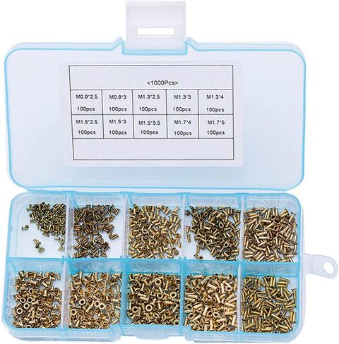 1000 PCS M0.9 M1.3 .5 .7 Rivets Double-Sided Circuit Board PCB Nails Metal Hollow Rivet Assortment Kit Hollow Rivet Tool in Kuwait
