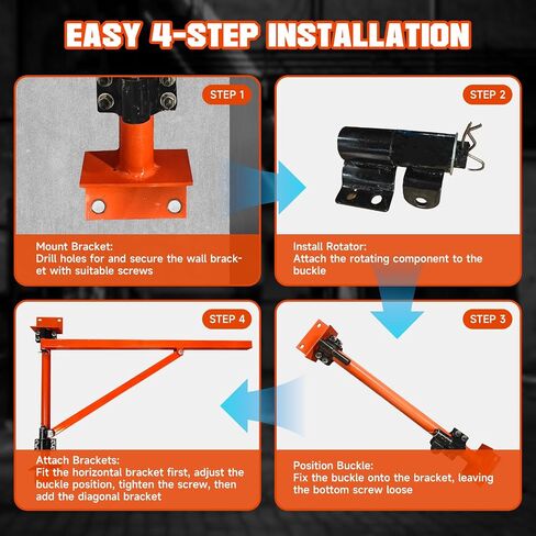 دعامة رافعة للرافعة على الحائط، سعة تحميل 660 رطل، دعامة دعم للرافعة الكهربائية شديدة التحمل، رفع سقالات كهربائية قابلة للدوران 180 درجة، دعامة رافعة مثالية للرفع بكفاءة in Kuwait