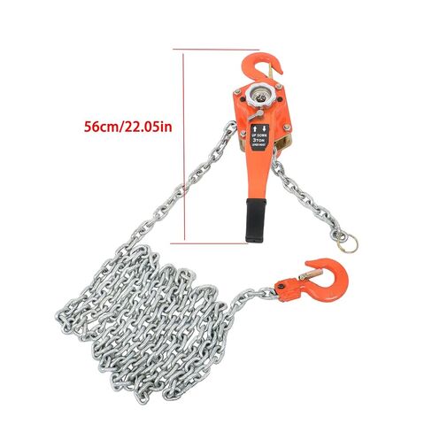 waltyotur 3 طن 6600 رطل سعة 20 قدمًا (6 أمتار) رافعة يدوية بسلسلة رافعة، فولاذ كربوني مجلفن G80، سلسلة أوتوماتيكية وخطاف دوران 360 درجة in Kuwait