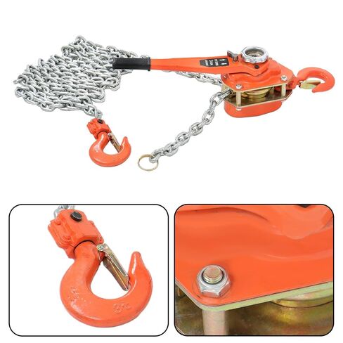 waltyotur 3 طن 6600 رطل سعة 20 قدمًا (6 أمتار) رافعة يدوية بسلسلة رافعة، فولاذ كربوني مجلفن G80، سلسلة أوتوماتيكية وخطاف دوران 360 درجة in Kuwait