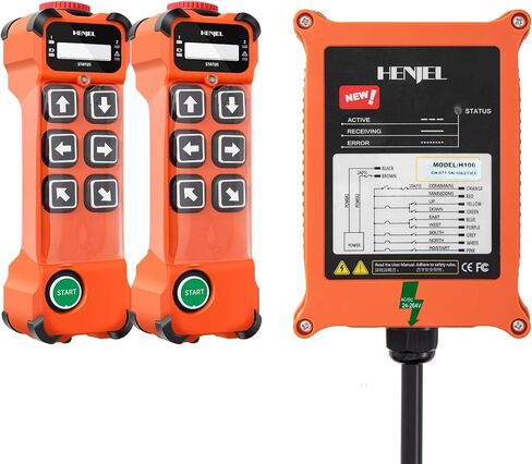 Crane Wireless Remote Control Industrial Hoist Overhead Bridge Crane Controller 6 Channel Button Transmitter and 24V 36V 110V 220V Receiver in Kuwait