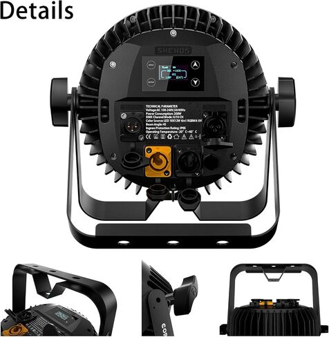 SHEHDS LED Waterproof Par Lights 18x12W,IP65 Outdoor Stage Light RGBWA+UV 6in1 Color Mixing,Wash/Strobe Effect,45°Wash Angle,DMX512 Sound Activated DJ Lights for Church Disco Theater 4 Pack-Upgrade in Kuwait