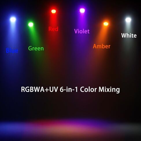 SHEHDS LED Waterproof Par Lights 18x12W,IP65 Outdoor Stage Light RGBWA+UV 6in1 Color Mixing,Wash/Strobe Effect,45°Wash Angle,DMX512 Sound Activated DJ Lights for Church Disco Theater 4 Pack-Upgrade in Kuwait