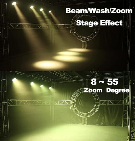 SHEHDS Moving Head Light LED 19x15W RGBW 4in1 B/Wash/Zoom Effect Stage Lights Professional DMX512 & Sound Activated Control DJ Lights for Party Wedding Disco and Nightclub - 1 Pack in Kuwait
