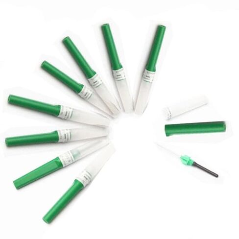 100PCS Direct Insertion Blood Needles with 2 Collection Needle Holder Sterile Individual Packaging for Laboratories and Pets Veterinary Easy to use (Green) in Kuwait
