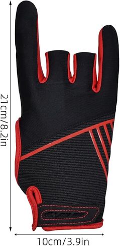 Kisangel Professional Bowling Gloves Silicone Anti-Slip Sports Gloves Breathable Fingerless Palm Design Red Size L/XL Outdoor Fitness Men Women in Kuwait