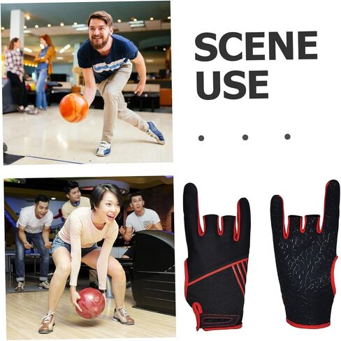 Kisangel Professional Bowling Gloves Silicone Anti-Slip Sports Gloves Breathable Fingerless Palm Design Red Size L/XL Outdoor Fitness Men Women in Kuwait