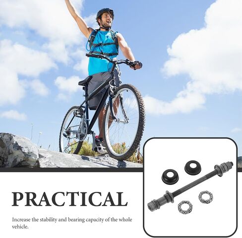 FENICAL Bike Rear Axle Replacement, 18. 5cm / 7. 27inch Bicycle Wheel Bearing Axle with 25mm Wheel Hub Steel Ball, Solid Mountain Bikes Hub Shaft and Washer Kit for DIY Repair in Kuwait