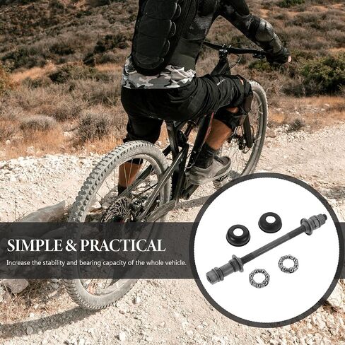 FENICAL Bike Rear Axle Replacement, 18. 5cm / 7. 27inch Bicycle Wheel Bearing Axle with 25mm Wheel Hub Steel Ball, Solid Mountain Bikes Hub Shaft and Washer Kit for DIY Repair in Kuwait