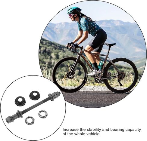 FENICAL Bike Rear Axle Replacement, 18. 5cm / 7. 27inch Bicycle Wheel Bearing Axle with 25mm Wheel Hub Steel Ball, Solid Mountain Bikes Hub Shaft and Washer Kit for DIY Repair in Kuwait