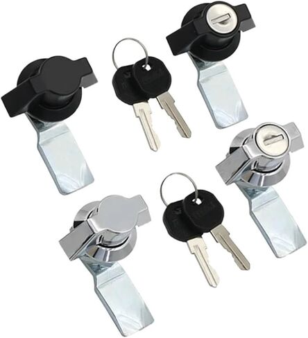 Door Lock Industrial Equipment Handle Cylindrical Rotating Tongue Lock Cabinet Electrical Box Door Hardware 1 Piece(with Lock-3) in Kuwait