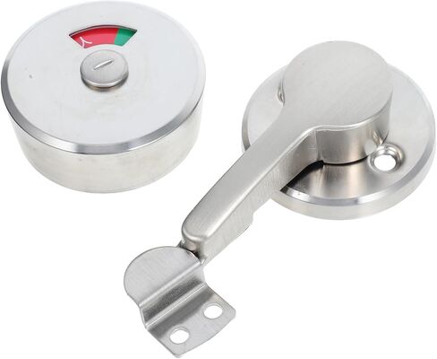VOSAREA Stainless Steel Bathroom Privacy Door Lock with Vacant Occupied Indicator for Public Toilet Partitions Commercial Restroom Privacy Hardware in Kuwait