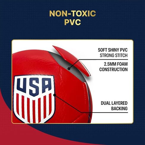 كرة قدم من Icon Sports مرخصة رسميًا من اتحاد كرة القدم الأمريكي USMNT مقاس 5 - لون أحمر فيكتوري in Kuwait