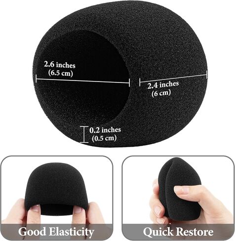 Geekria for Creators Foam Windscreen Compatible with Logitech for Creators Blue Yeti Nano USB Microphone Pop Filter, Mic Wind Cover, Sponge Foam Filter (Black / 2 Pack) in Kuwait