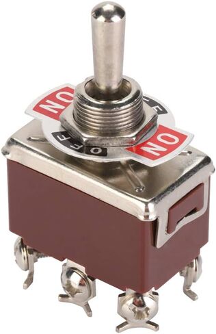 HUIOP 6 Pin3 Position Toggle Switch, Hand Control Valve for Mechanical Operation, Convenient Metal Knob Switch, Compact Lightweight Design, Easy Installation and Maintenance, 5PCS in Kuwait