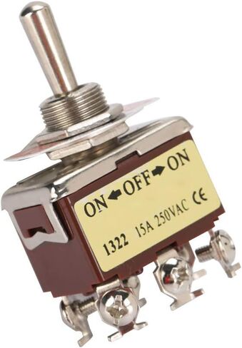 HUIOP 6 Pin3 Position Toggle Switch, Hand Control Valve for Mechanical Operation, Convenient Metal Knob Switch, Compact Lightweight Design, Easy Installation and Maintenance, 5PCS in Kuwait