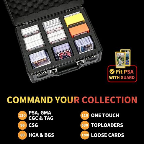Garvee Graded Card Storage Box | Holds 140+ Slabs Graded Cards, TSA Approved Lock, Fits PSA/CSG/CGC/SGC/BGS/Top Loaders, Trading Card Storage Case in Kuwait