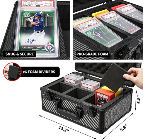 Garvee Graded Card Storage Box | Holds 140+ Slabs Graded Cards, TSA Approved Lock, Fits PSA/CSG/CGC/SGC/BGS/Top Loaders, Trading Card Storage Case in Kuwait