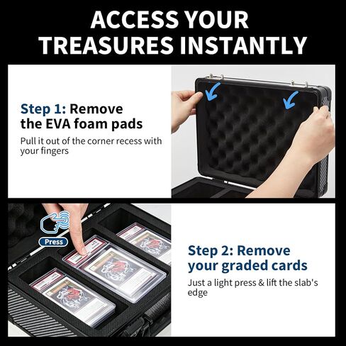 Garvee Graded Card Storage Box | Holds 140+ Slabs Graded Cards, TSA Approved Lock, Fits PSA/CSG/CGC/SGC/BGS/Top Loaders, Trading Card Storage Case in Kuwait
