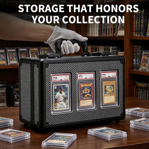 Garvee Graded Card Storage Box | Holds 140+ Slabs Graded Cards, TSA Approved Lock, Fits PSA/CSG/CGC/SGC/BGS/Top Loaders, Trading Card Storage Case in Kuwait