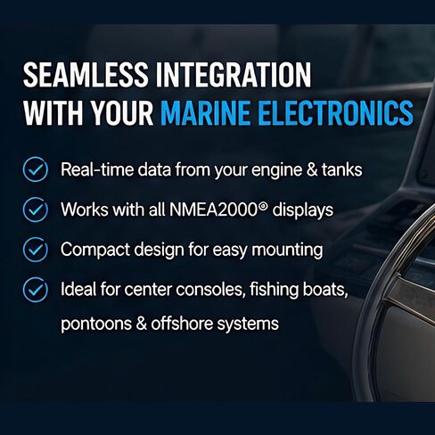 MarineNow CX5106 Single Channel NMEA2000 Converter 0-190 Ohm Up to 13 Sensors Marine Boat Signal Transfer Module Waterproof 9-32V DC Compatible with Fuel Oil Pressure Temp RPM Trim Sensors in Kuwait