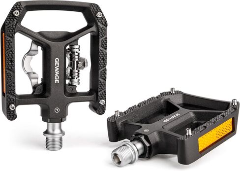 Mountain Bike Pedals Dual Function Sealed Plat & Clip Pedal Compatible with SPD Cleats 9/16"Bicycle Pedals for Road, MTB, and Hybrid Bikes in Kuwait